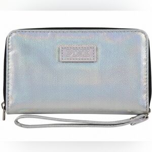 PINK Victoria's Secret Silver Wristlet Clutch
